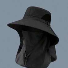 1 pieza Sombrero de cubo unisex con protección UV y máscara facial, transpirable, con estampado de camuflaje para pesca, senderismo y actividades al aire libre, color aleatorio, primavera/verano - Multicolor - Ver 3