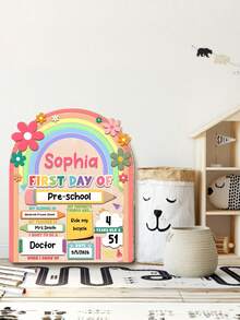 Personalized First Day Of School Sign, Customizable Text Photo Prop, Writable Back To School Photo Prop, First Day Of School Commemorative Board, Suit - Multicolor - View 9
