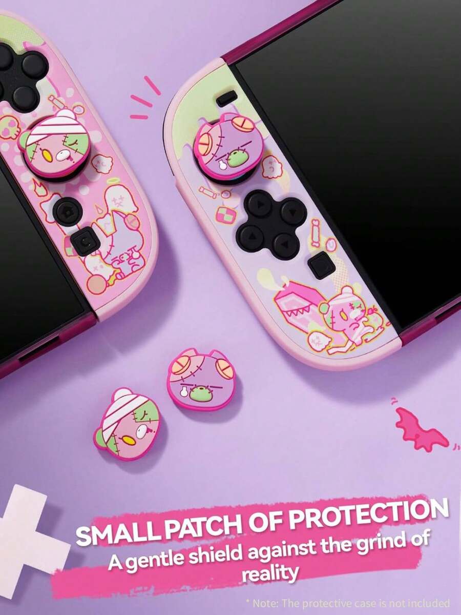 GeekShare 4pcs Plush Bear Design Silicone Thumb Grip Joystick Caps For Nintendo Switch 2/Switch 2 Pro, Gaming Accessories - View 1