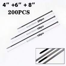 200pcs Durable Nylon Cable Ties, Sizes 7.87/5.91/3.94 Inches, Self-Locking Nylon Cable Ties, Suitable For Electronic Device Organization, Home, Office, Industrial And Workshop Wiring, Home Storage, Cable Management - A - View 10