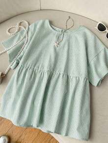 Camisa de mujer tejida a rayas verdes - Verde - Ver 9