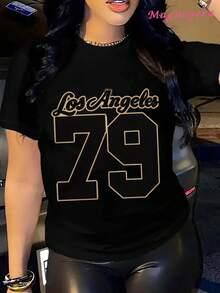 Camiseta Suave para Mujer MGY con Estampado Los Angeles 79, Regalo Ideal para Fanáticos del Deporte, Ropa Urbana, Vestidos de Verano a la Moda para Mujer, Perfecta para Todas las Temporadas, Tallas S M L XL, Camiseta Y2k - Blanco - Ver 9