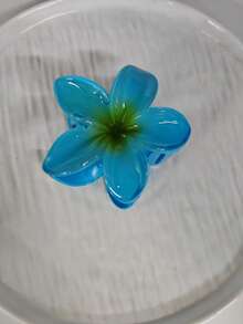 4pcs/1pc 7.5cm/2.95in Hibiscus Jelly Color Hair Clips, White/Yellow/Pink/Blue, Lightweight Plastic Bathroom Hair Accessories, Suitable For Daily Outing, Casual, Party, Work, Beach Holiday, Ponytail, Bun, Face Washing, Makeup, Outfit Matching, Winter & Summer Hair Clips Vacay Beach Claw Clips - Multicolor - View 12