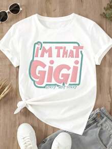 Camiseta de Cuello Redondo para Mujer para el Día de la Madre con Estampado Gráfico 'I'That Sorry Not Sorry', Estilo Casual de Verano - Estilo Urbano Vintage, Unisex, de Algodón, Manga Corta, Cuello Redondo - Blanco - Ver 2