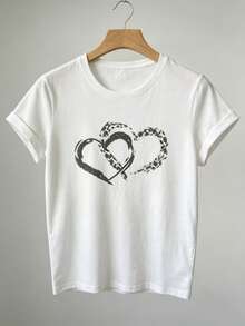 T-Shirt. Single Garment, Not A 3-Piece Set. 1 Piece/Set Of Long-Sleeved T-Shirts Suitable For Streetwear. Oversized Crew Neck Top For Daily Outings, Camping, Concerts, Hip-Hop, Rock, And Rap Events. Modern, Loose-Fitting Print. A Must-Have For Spring, Summer, Autumn, And Winter. Minimalist, Concise, And Clean Style. Ideal For Shopping, Traveling, And Enjoying The Beach During The School Year. Perfect Option For Couple Outfits. - 白色 - 查看 2