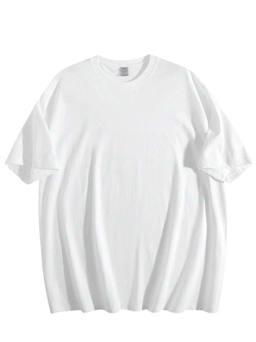 1PC Plus Size Men Clothes 100 Percent Cotton Summer Clothes Big And Tall Men Streetwear Plus Size, 100% Cotton Y2K Style Hip-Hop Street Style Digital Print Perfect Gift Choice - 白色 - 查看 1