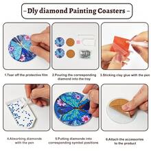 2pcs DIY Diamond Painting Car Cup Coasters, 2.8 Inch Anti-Slip Coasters, Universal Car Interior Decor, Shiny Feminine Style, Multipurpose For Car, Home And Office Desk - View 10