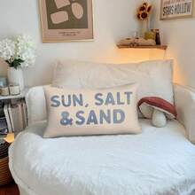 1pc Coastal Beach Seashell Pillow Cover, Coastal Beach Room Decor, Preppy Blue Seashell Nautical Ocean Beachy Decorative Lumbar Pillow Covers For Home Bedroom Living Room (Single Side, No Pillow Core) - 12*20inch - View 5