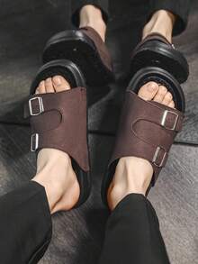 男士休闲勃肯凉鞋，夏季户外、徒步和通勤舒适之选 - 棕色 - 查看 5