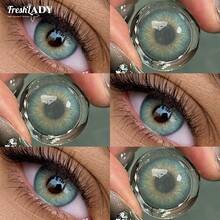 FRESH LADY 1 Pair Blue For Eyes, Colorful Lenses, Suitable For Daily Use, Work, Holidays, Parties And Cosplay Makeup, Yearly Use, 14.5mm - Blue - View 4