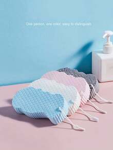 1pc Fish Scale Texture Bath Sponge - Featuring A Unique Fish Scale Texture Design, This Bath Sponge Is Exceptionally Soft To The Touch And Also Has A Unique 3D Texture. - Multicolor - View 7