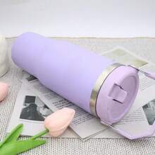 Keep Cool IceFlow 2.0 Flip Straw Tumbler With Handle 30 Oz | Twist On Leak Resistant Lid & Flip Up Straw | Insulated Stainless Steel Water Bottle | BFA-Free | Lavender Gray | Valentine's Day Gift Mother's Day Gift Gift For Her Gift For Him New Year Gift Dresses - Màu tím hoa cà - Xem 4