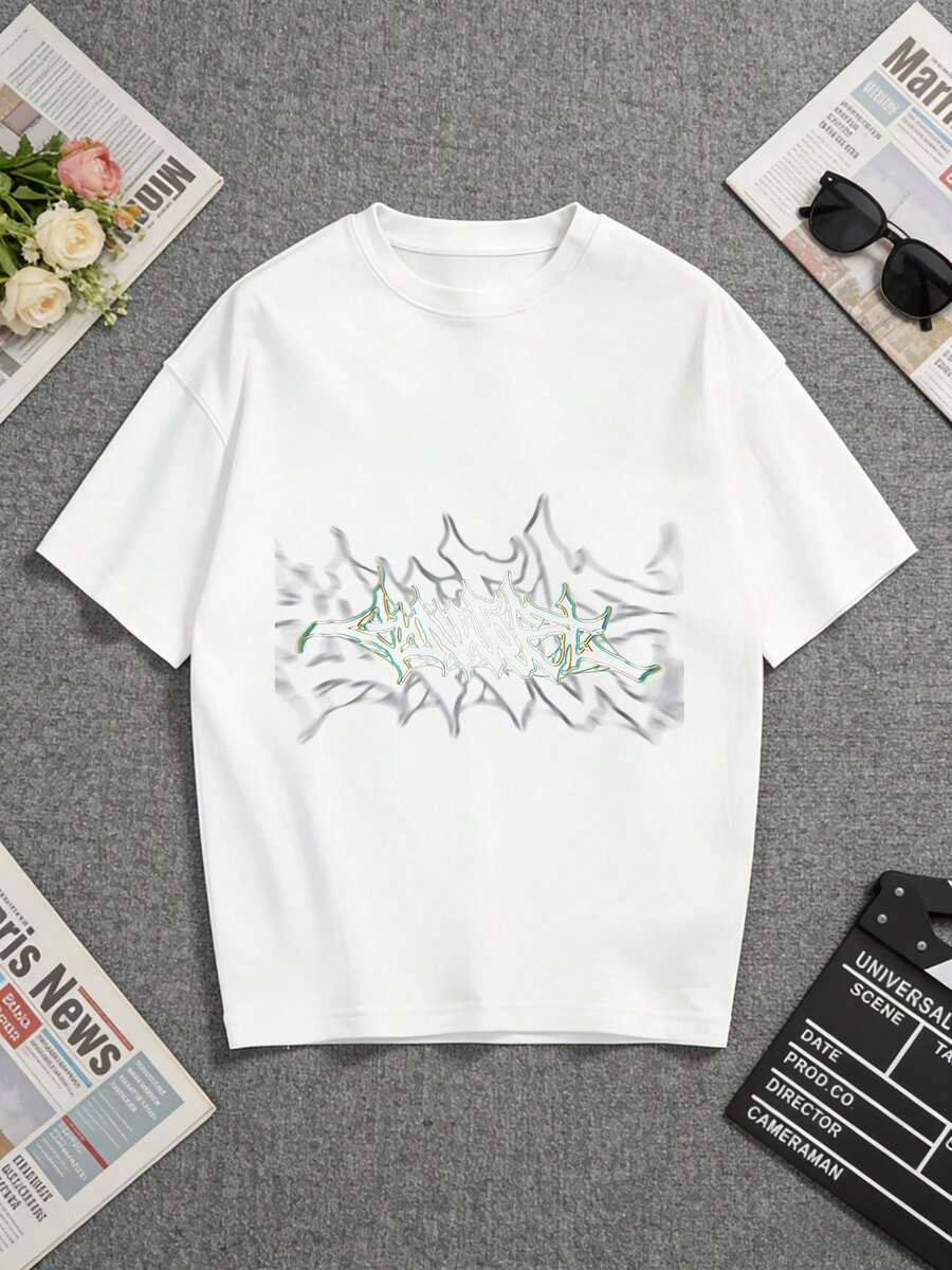 Camiseta blanca con un llamativo estampado de "Hola mamá". Perfecto para regalar a familiares y amigos. Una camiseta de manga corta adecuada para el hogar, el uso diario, fiestas y viajes-ideal como regalo para amigos o familiares. - Blanco - Ver 1