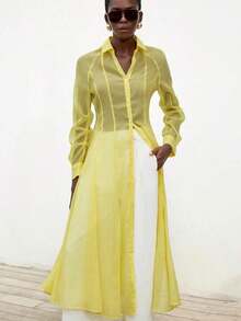 Women Blouses & Shirts - Yellow - View 3