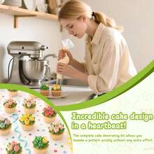 Juego de 7 boquillas de acero inoxidable para decoración rusa, boquillas con forma de flor para decorar cupcakes, pasteles, galletas y otras decoraciones de repostería - Multicolor - Ver 5