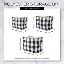 DII Collapsible Polyester Storage Basket or Bin with Durable Cotton Handles, Home Organizer Solution for Office, Bedroom, Closet, Toys, and Laundry 18x12x15" , Gold - Dorado - Ver 8