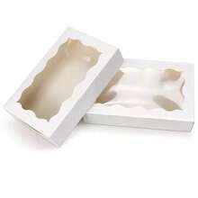 5/15/25pcs Cookie Boxes With Window, Baking Boxes, Takeout Dessert Boxes, Suitable For Cookies, Donuts, Pastries, Strawberries, Macarons (4 Colors) - White - View 5