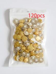 50/80/120/500顆 14mm 水晶珠，時尚水鑽與仿珍珠裝飾珠，適用於手工藝製作 - 米色 - 查看 13