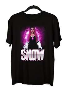 Unisex T-shirt med snöflingemönster, med djärvt rosa och lila konstnärliga tryck av snöflingor och flickansikten, enfärgad 100% bomull, mjuk, ett måste-ha-plagg för vardagsstil som passar alla årstider, mångsidig för alla årstider, prisvärd för vardagsbruk och en perfekt present till fans. Konsertkläder, festivalkläder för kvinnor, t-shirt, sommarkläder, festkläder, streetstyle, kläder för varmt väder, semesterkläder, utomhuslek, vardagskläder, perfekt för fester och familjesemester. - Svart - Visa 1