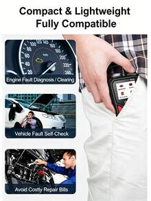 Portable OBDII Fault Diagnostic Tool, Car Engine Fault Light Check And Reset Tool, Real-Time Data Stream Diagnostic Scanner - A - View 8