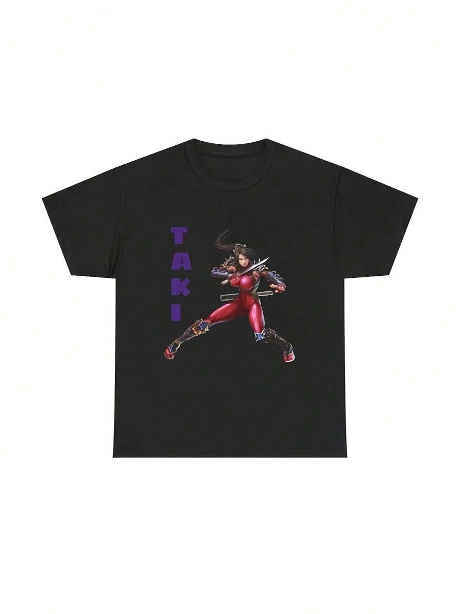 Camiseta unisex, TakiSoulcaliburCamiseta-RetroJuegosTeeAdecuadopara&,UnisexoAdolescenteSueltoAjusteCamisaconIcónicoTaki&,MáquinaLavableparaSoulcaliburTemáticoApparel,,ropademujer,blusasparamujer,topsdemujer,playerasdemujer,DailycasualConjunto, RegularAjuste, DiarioCoincidencia, GráficoEstampado, Deportivocasual - Negro - Ver 1
