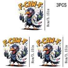 1 Peça / 2 Peças / 3 Peças Patch Termocolante de Transferência de Calor Quirky Science Crow F-CAW-F, Adesivo de Tecido DIY Estilo Laboratório Divertido para Decoração de Camiseta, Moletom, Bolsa de Lona - Multicolorido - Visão 5
