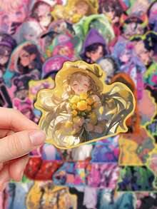 50pcs Cute Girl Style Stickers For Phone Case, Luggage, Planner, Notebook, Guitar Decoration, DIY Adhesive Sealing Stickers - Sweet Girl - View 6