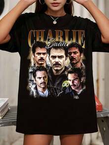 Vintage Charlie Swan 90s Tee - Billy Burke Fan Shirt - Black - View 6