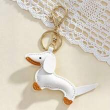 1pc Cute Cartoon Dachshund Dog Leather Keychain, Bag Charm Decor Car Accessories Halloween Accessories Teachers Day Christmas Gift Ideas Bag Accessories Lanyards With Id Holder Car Accessories Bag Charms Car Accessories Friend Sister - Multicolor - View 7