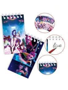 10 cuốn vở gáy xoắn hoạt hình K-Pop - Thiết kế nhân vật hoạt hình dễ thương, 24 trang, vở nhỏ gọn tiện dụng cho trẻ em, quà tặng ngày lễ hoàn hảo [Giao hàng ngẫu nhiên] - Nhiều màu - Xem 8