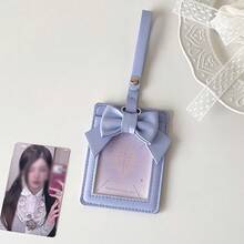 1 Peça Suporte de Cartão de Foto com Laço Elegante, Protetor de Cartão de Foto de Couro PU, Caixa de Exibição com Padrão Gravado Fofo, Suporte de Cartão Portátil, Adequado para Carteira de Estudante/Cartão de Transporte, Ótimo Presente para Adolescentes e Colecionadores, Opções de Várias Cores, Perfeito para Volta às Aulas - Capa para cartas - Visão 14