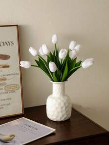 Bó hoa tulip trắng giả, trang trí nhà cửa/văn phòng/đám cưới/lễ hội. - trắng - Xem 5