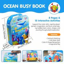 1件兒童早教教育玩具 適合幼兒的毛氈學習板 忙碌板 忙碌書 幼兒園學習活動 兒童旅行玩具 - 手提海洋書 - 查看 4