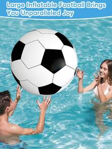 100CM Inflatable Giant Soccer Ball (Made Of PVC) | Pool Party Decor, Suitable For Beach And Backyard Entertainment. Durable Prop, Ideal For Summer Fun, Suitable For Indoor And Outdoor, Enhances The Atmosphere Of Sports Activities. - Multicolor - View 3