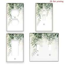 1 pièce Plaque de recouvrement décorative pour interrupteur, s'adapte aux prises et interrupteurs inutilisés - motif élégant de branche de feuilles, s'adapte aux bases à simple gang, décoration murale pour salle de bain, cuisine, chambre, bureau, design plat 2D - Multicolore - Voir 1