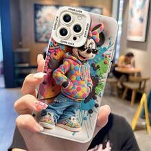 Disney Minnie Mouse Phone Case, Streetwear Style Protective Cover. Compatible With IPhone 17, 16, 15, 14, 13, 12, 11 Pro Series And Galaxy S22, S23, S24, S25 Models, Featuring Minnie In A Colorful Polka-Dot Hoodie, Sunglasses, And Sneakers Against A Vibrant Paint-Splatter Background, Perfect For  Disney Fans, Ideal For Birthdays, Holidays, Anniversaries, Graduation Gifts, Or Any Special Occasion To Surprise Family, Friends, Classmates, And Loved Ones. - 白色 - 查看 2