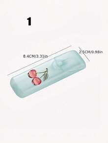 Caja de palillos de dientes de plástico con estampado de cereza, caja de almacenamiento de palillos y bastoncillos, contenedor de almacenamiento portátil para viajes al aire libre y camping, dispensador de palillos minimalista, también se puede usar como caja de pastillas o caja de cigarrillos - Multicolor - Ver 7