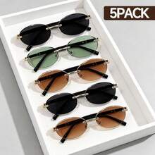5pcs Vintage Frameless Couple Metal Glasses, Best Gift Choice - Multicolor 5 - View 25