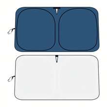 57" X 31" Windshield Sun Shade, Blocks 99% Of Heat To Keep Interior Cool, Universal Fit For Cars & SUVs, Summer Car Sun Shade, Sun Visor & Auto Accessories - Navy Blue - View 8