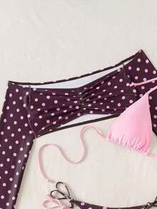 Conjunto de 3 piezas de traje de baño negro y blanco para mujer, conjunto de traje de baño casual y sexy de 3 piezas para resort de playa, conjunto de traje de baño de 3 piezas para mujer, Bottom de traje de baño para mujer, conjunto de playa negro y blanco para mujer - Multicolor 2 - Ver 5