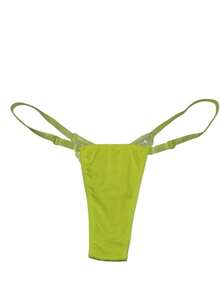 Butterfly Panties Kit 2 Microfiber Thong Lingerie Sexy Sensual Adjustable G-String - Amarillo neón - Ver 2