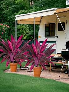 1 Bouquet Artificial Purple Boston Fern, Artificial Dracaena, Outdoor Artificial Green Plants, Lifelike Leaf Design, Durable And Long-Lasting, Suitable For Indoor And Outdoor Decor, Yard, Garden, Porch, Balcony, Wedding, Hotel, Living Room, Photography, Housewarming, Ideal Home Decor Choice, All-Season Use - Purple - View 2