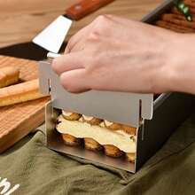 1pc Tiramisu Mold Set, Stainless Steel Rectangular Baking Tray, Cake Spatula, Baking Tools For Tiramisu, Mousse, Cheesecake, Commercial Use - Multicolor - View 5