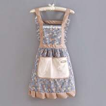 2pcs/1pc Floral Princess Apron With Adjustable H-Strap And Pocket, Suitable For Cooking, Baking And Restaurant Use, Pink And Beige Floral Pattern, Essential For Baking, Cute Apron, 2581 Sold - A - View 11
