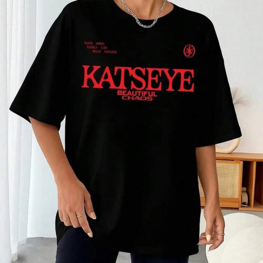 Retro  Beautiful Chaos Tracklist T-Shirt,   Shirtblusas para mujer playeras de mujer vestidos casuales para mujer y2k playeras deportivas para mujer verano camisetas ropa de mujer Fashion Perfect For Daily - Negro - Ver 1