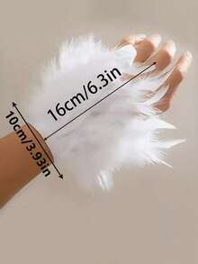Create A Perfect Atmosphere! Colorful Feather Bracelet Accessory: Whether As A Party Focal Point Or Stage Outfit, This Fluffy Feather Bracelet Will Make Your Look More Eye-Catching.,Halloween - Multicolor - View 6