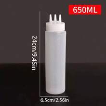 1/2pcs Multifunctional Kitchen Squeeze Bottles, 3-Hole Gradient Design, PE Material, Suitable For Sauces, Seasonings And Baking, Comes With White, Red And Amber Nozzles, Condiment Dispenser, Modern Kitchen Supplies, Transparent Material, Soy Sauce Squeeze Bottle - Multicolor - View 9