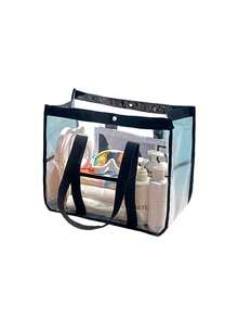 PVC透明旅行收納袋 - 透明化妝品、旅行必需品和家居用品收納器，耐用且輕巧，化妝品收納器，海灘派對旅行收納袋，旅行袋，行李袋 - 彩色 - 查看 8