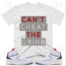 Camiseta Cant Cheat the Grind para combinar con s2 Fire Red Grey Cement, camiseta retro 2 Fire Red Grey Cement, camiseta deportiva 2 Fire Red Grey Cement - forma - Ver 1