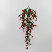 人造裝飾花卉，抗紫外線花束，餐桌與客廳裝飾，婚禮派對裝飾，人造塑料花 春夏情人節裝飾，塑料花，餐桌裝飾 - 紅色 - 查看 6